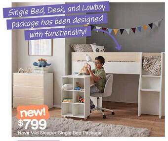 Fantastic Furniture Nova mid sleeper single bed package offer
