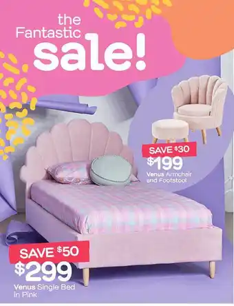 Fantastic Furniture Venus single bed in pink offer