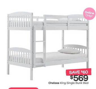 Chelsea king single bunk bed