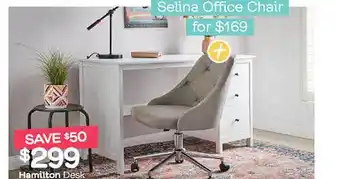 Fantastic Furniture Hamilton desk or selina office chair offer