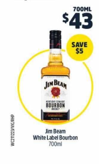 BWS Jim beam white label bourbon offer