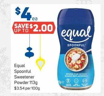 Foodland Equal spoonful sweetener powder offer