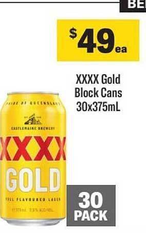 Liquorland Xxxx gold block cans offer