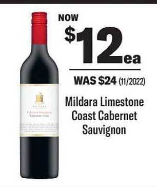 Liquorland Mildara limestone coast cabernet sauvignon offer
