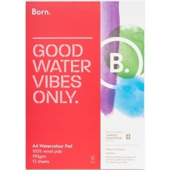 Officeworks Born a4 190gsm watercolour pad offer