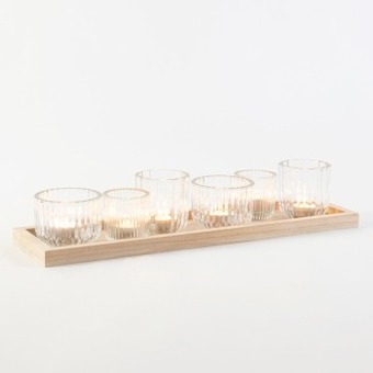 Pillow Talk Luna candle holders on tray by habitat offer