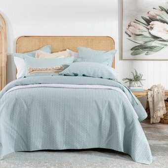 Pillow Talk Camden dusty aqua coverlet set by essentials offer