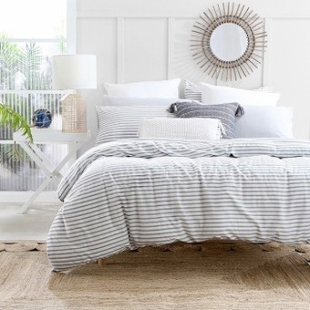 Pillow Talk Taylor grey quilt cover set by essentials offer