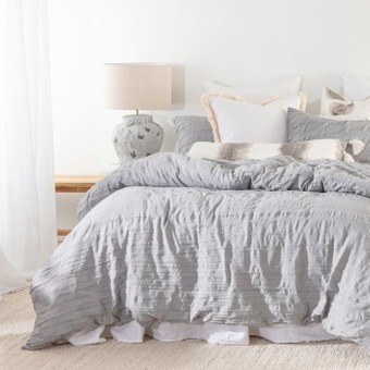 Reese grey quilt cover set by essentials
