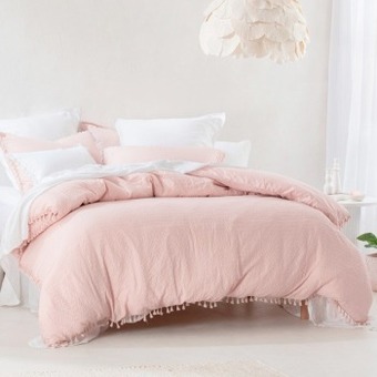 Pillow Talk Talia blush quilt cover set by essentials offer