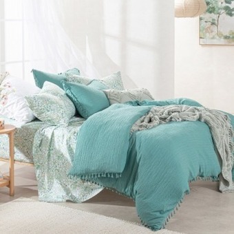 Pillow Talk Talia green quilt cover set by essentials offer