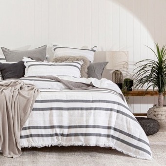Pillow Talk Amir black quilt cover set by habitat offer