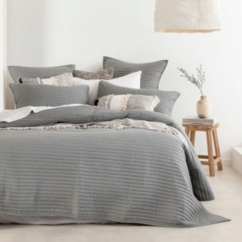 Pillow Talk Addison charcoal coverlet set by essentials offer