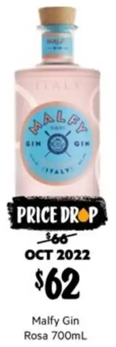 First Choice Liquor Malfy Gin Rosa 700ml offer