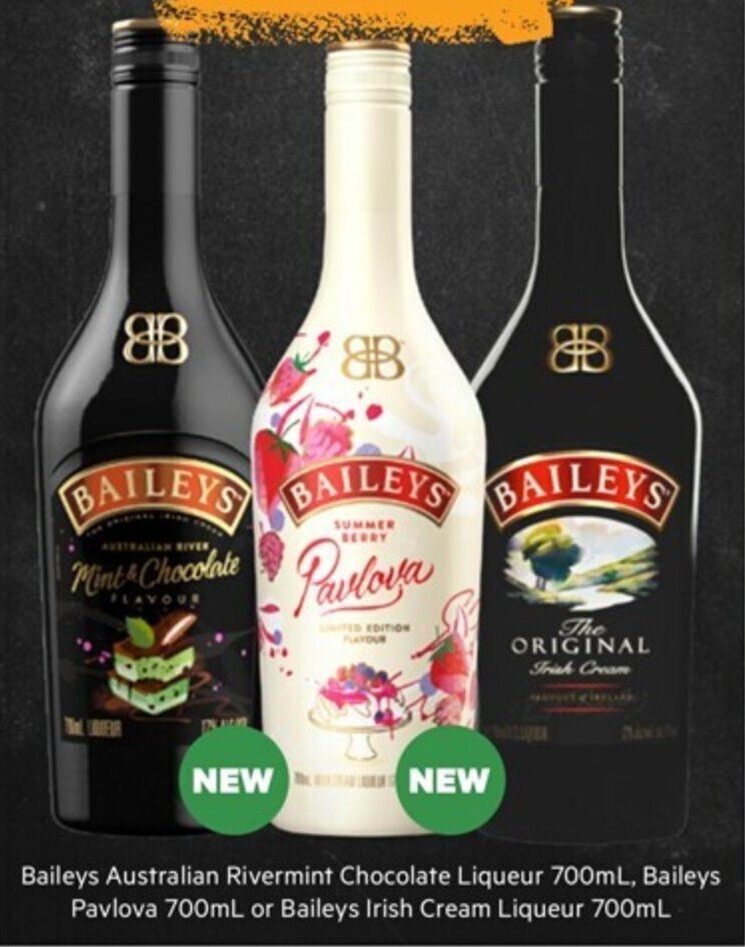Baileys Australian Rivermint Chocolate Liqueur, Baileys Pavlova