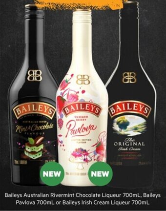 First Choice Liquor Baileys Australian Rivermint Chocolate Liqueur, Baileys Pavlova, Baileys Irish Cream Liqueur 700ml offer