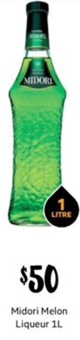 First Choice Liquor Midori Melon Liqueur 1L offer