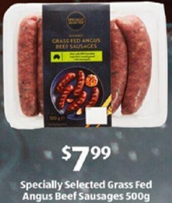 ALDI Specially Selected Grass Fed Angus Beef Sausages 500g offer