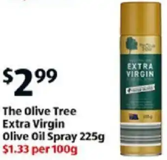 ALDI The Olive Tree Extra Virgin Olive Oil Spray 225g offer