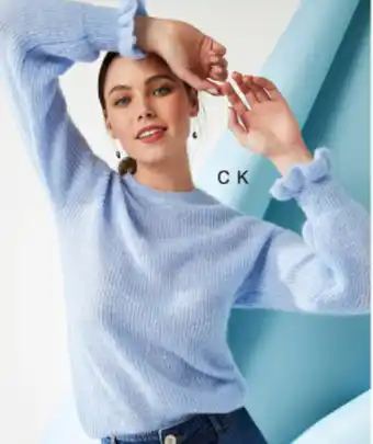 Emerge fluffy crew neck sweater