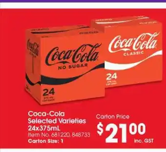 Coca-cola selected varieties