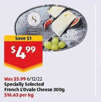 ALDI Specially selected french l'ovale cheese offer