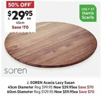 Harris Scarfe J. soren acacia lazy susan offer