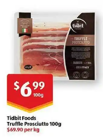 ALDI Tidbit foods truffle prosciutto offer