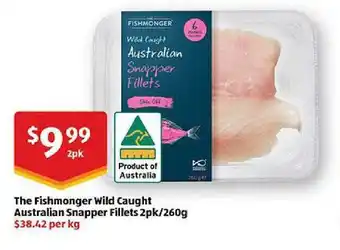 ALDI The fishmonger wild caught australian snapper fillets 2pk offer
