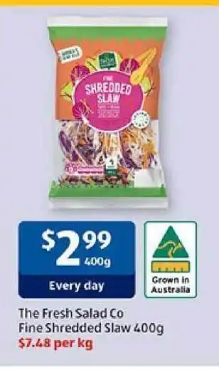 ALDI The fresh salad co fine shredded slaw offer