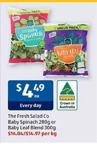 The fresh salad co baby spinach or baby leaf blend