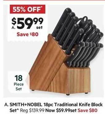 Harris Scarfe Smith+nobel 18pc traditional knife block set offer