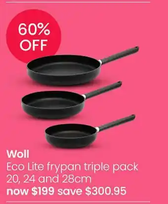 Woll eco lite frypan triple pack