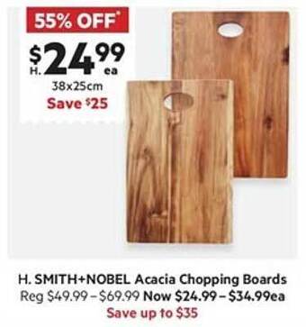 Harris Scarfe Smith+nobel acacia chopping boards offer