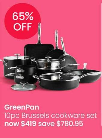 Myer Greenpan 10pc brussels cookware set offer