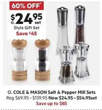 Cole & mason salt & pepper mill sets