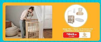 Baby Kingdom Sleepi mini + sleepi cot extension kit + mattress + drape rod + canopy offer