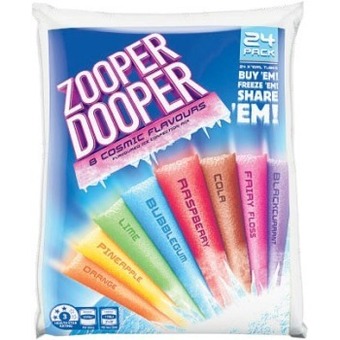 Coles Zooper dooper water ice 24 pack offer
