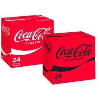 Coles Coca-cola soft drink 24x375ml offer
