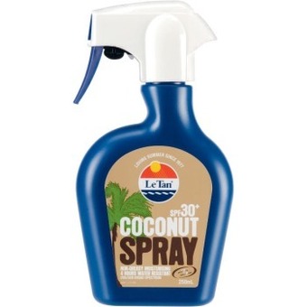 Coles Le tan coconut sunscreen spray spf30+ 250ml^ offer