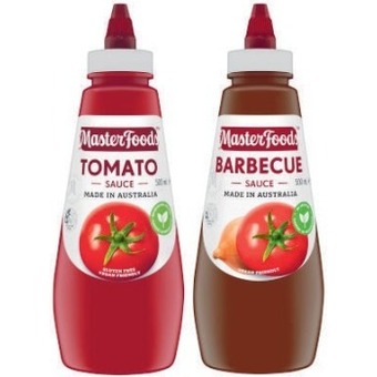 Coles Masterfoods squeeze tomato or barbecue sauce 475ml-500ml offer