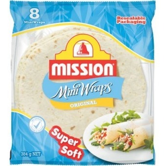 Coles Mission mini wraps 8 pack 384g offer