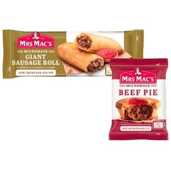Coles Mrs mac's microwave frozen beef pie or sausage roll 175g offer