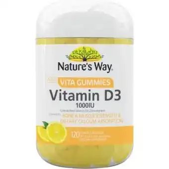 Coles Nature's way vita gummies vitamin d3 1000iu 120 pack^ offer