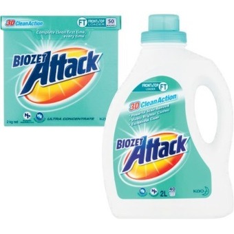Coles Biozet attack laundry liquid 2 litre or powder 2kg offer