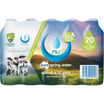 Woolworths Nu pure spring water 20 x 600ml offer