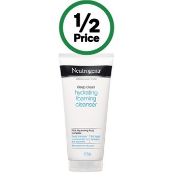 Woolworths Neutrogena deep clean hydrating foaming cleanser 175g offer