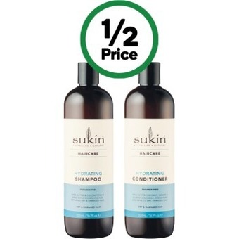 Woolworths Sukin shampoo or conditioner 500ml offer