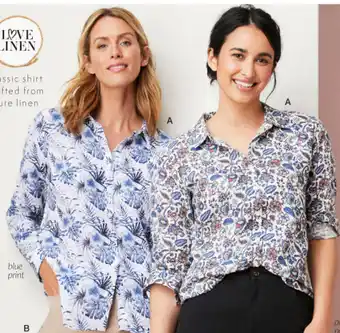 EziBuy Capture linen classic printed shirt offer
