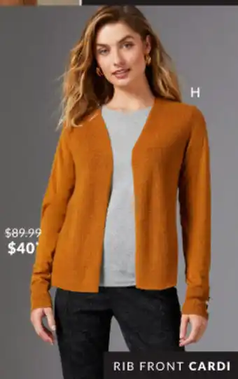 Capture merino rib front cardigan